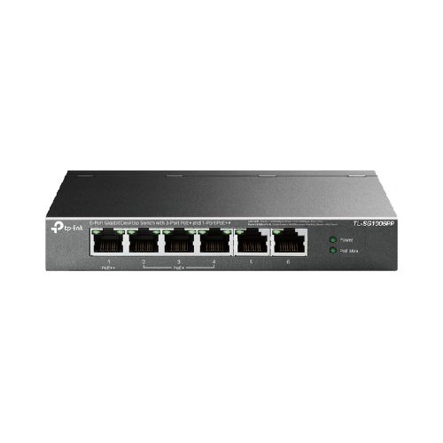 REDES SWITCH TP-LINK TL-SG1006PP Switch Tp-link Tl-sg1006pp No Administrado, Rj-45 6, Gigabit Ethernet (10/100/1000), 4 Poe, Gris