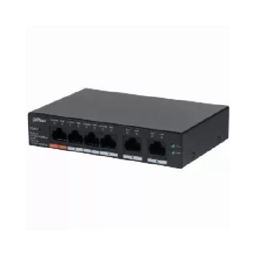 redes Switch Dahua Dh-cs4006-4gt-60 Switch Dahua 6 Puertos Gigabit Ethernet, 4 Puertos Poe 10/100/1000 + 2 Puertos Uplink, 60w, 12 Gbit/s