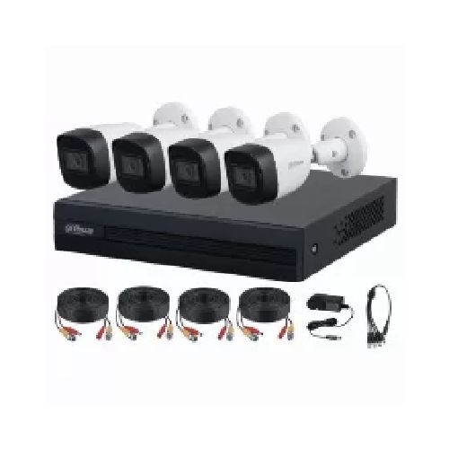 vigilancia Kit Dvr/nvr Con Camaras Dahua Dh-kit/xvr1b04-i/4-b1a11n-0280b Kit De Vigilancia Dahua Cctv, Dvr 4 Canales, 4 Camaras Bala, 1mp, Ip67, Con Accesorios