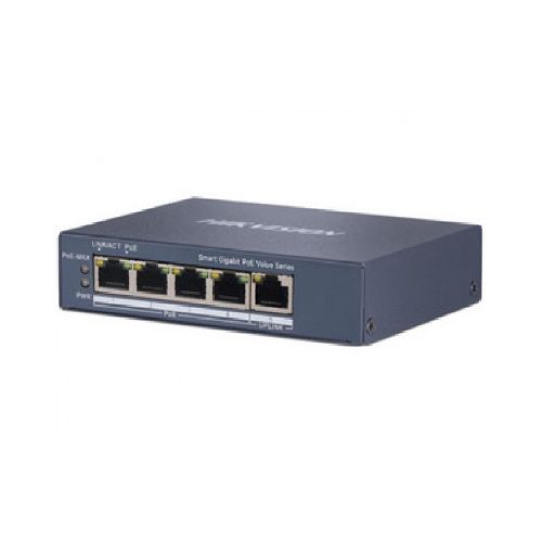 Redes switch hikvision DS-3E1505P-EI/M Switch Hikvision Gigabit Poe, 4 Puertos, 1000 Mbps, Administrable, 45 Watts