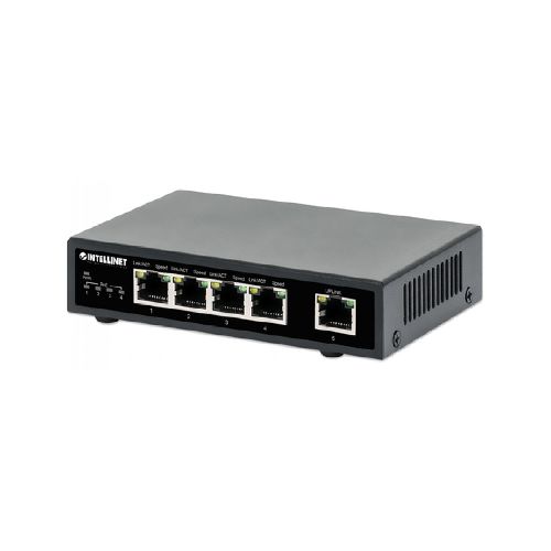 REDES SWITCH INTELLINET 561839 Switch Intellinet Switch Poe+ Con 5 Puertos Gigabit Rj-45 5, Gigabit Ethernet (10/100/1000), 4 Poe, Negro