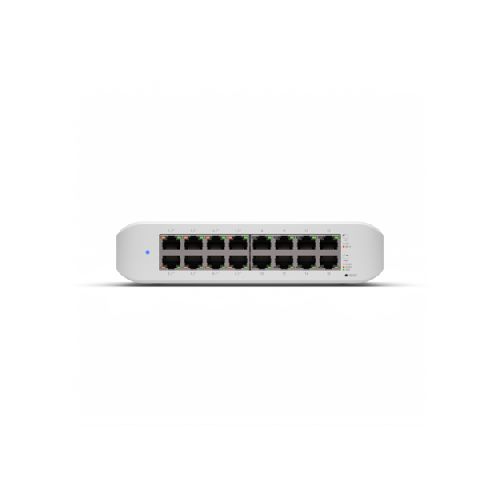 REDES SWITCH UBIQUITI USW-LITE-16-POE Switch Ubiquiti Unifi Switch Lite 16 Poe L2, Rj-45 16, Gigabit Ethernet (10/100/1000), 8 Poe, Blanco