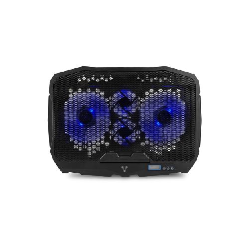 Base Laptop Vorago Cp-301, Hasta 17, 4 Ventiladores Led 2x125mm, 5 Angulos, 6 Niveles De Ventilacion  