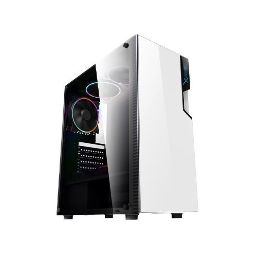 Gabinetes gabinetes computadora xzeal XZCGB06W Gabinete Gaming Xzeal Xz130, Ventana Vidrio Templado, 3 Ventiladores 12cm Rgb, Blanco