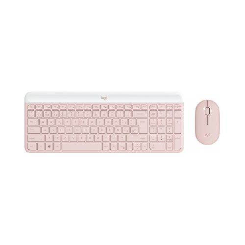 Kit Teclado Y Mouse Logitech Mk470 Slim, Inalambrico, Usb-a, Color Rosa  