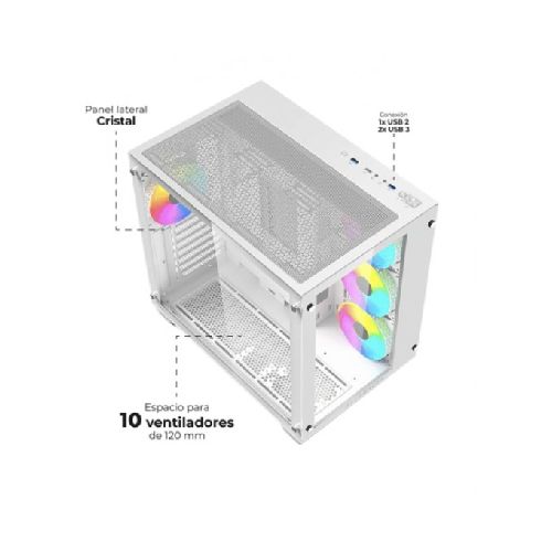 Gabinetes gabinetes computadora balam rush BR-935951 Gabinete Ank Pro Gm93 Escritorio Pc, Soporta Atx, Micro Atx, Mini-atx,blanco, Rgb Si, Fuente De Alimentacion No, Ventiladores Traseros 1x 120 Mm.