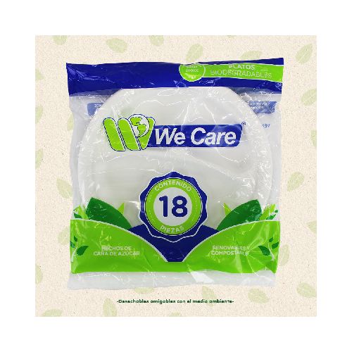 Plato Papel  #8 Division Biodegradable  Wecare  18 - Tienda | Calimax en linea