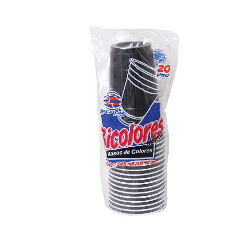 Vaso De Plastico  Bicolor 18 Negro  Jaguar  20.0 - - Tienda | Calimax en linea