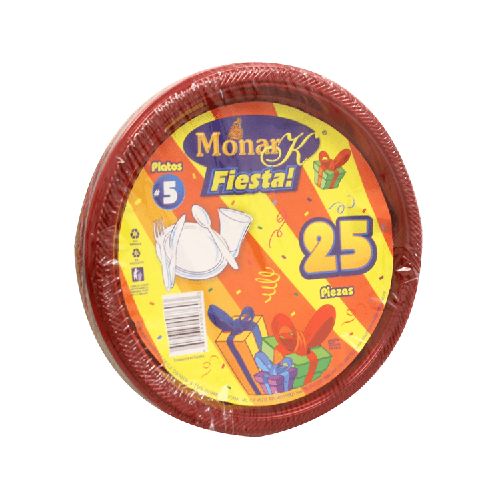 Plato De Plastico  Fiesta Neon  Monarka  25.0 - Pz - Tienda | Calimax en linea