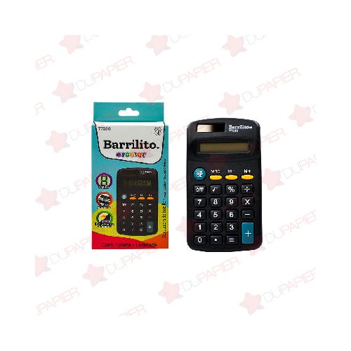 Calculadora de bolsillo Barrilito 7723G de 8 dígitos.  