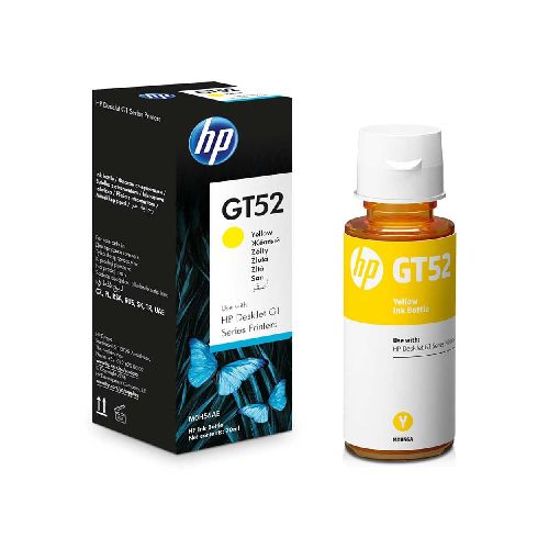 Botella de Tinta HP Gt52 Amarillo rinde 8000 páginas 70ml