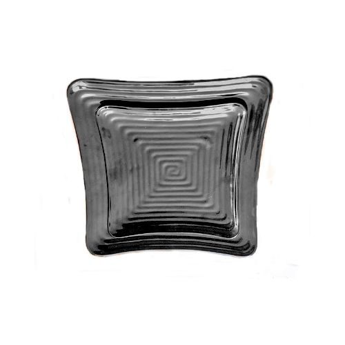 Linea Melamina NEGRO Plato Trinche Cuadrado Square c/Relieve de 30.5 cm  