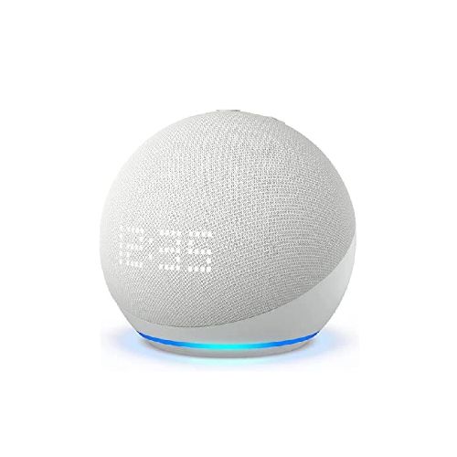 Bocina Inteligente con Alexa Echo Dot 5ta Generación Blanca con Reloj