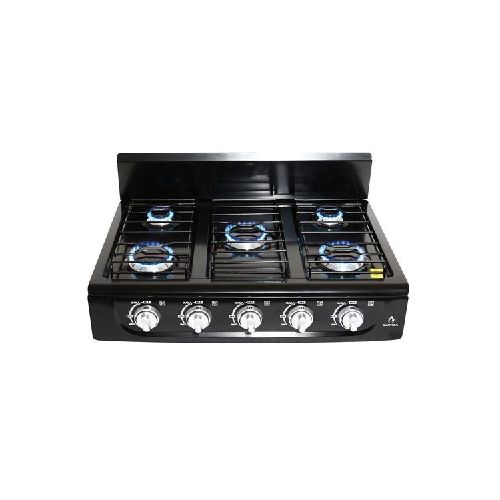 Parrilla de gas 5Q-TITAN BLACK de sobreponer de 5 quemadores color negro