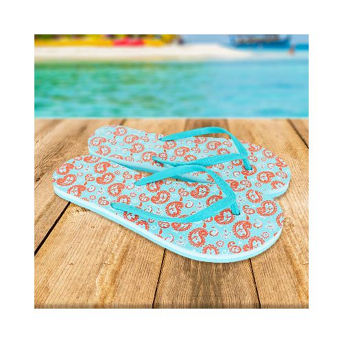 Sandalias Serigrafiadas color Aqua para Dama