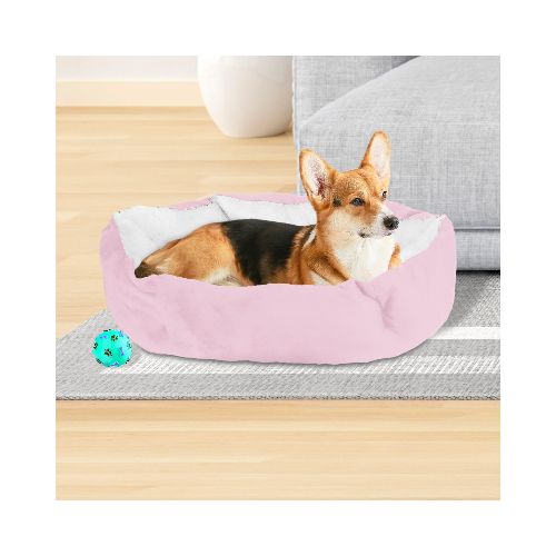 Cama con Diseño Hexagonal para Mascota, color Rosa  