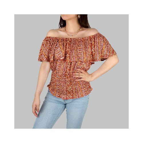 Blusa Campesina para Dama, color Café