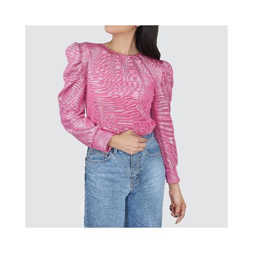 Blusa de Manga Corte Tipo Princesa para Dama, color Rosa