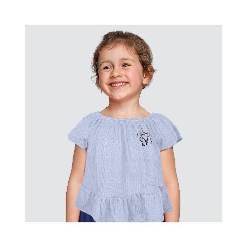 Blusa de Hombros Descubiertos para Niña, color Azul