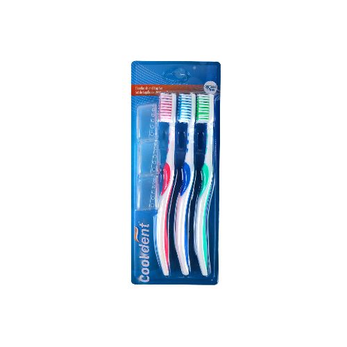 Cepillo Dental Cooldent con Porta Cepillo, 3 piezas  