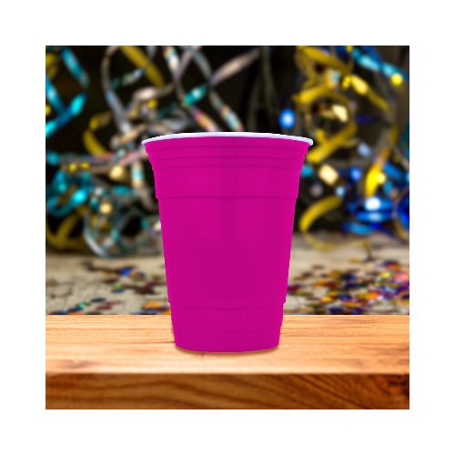 Vaso de Plástico, color Rosa, 490ml  