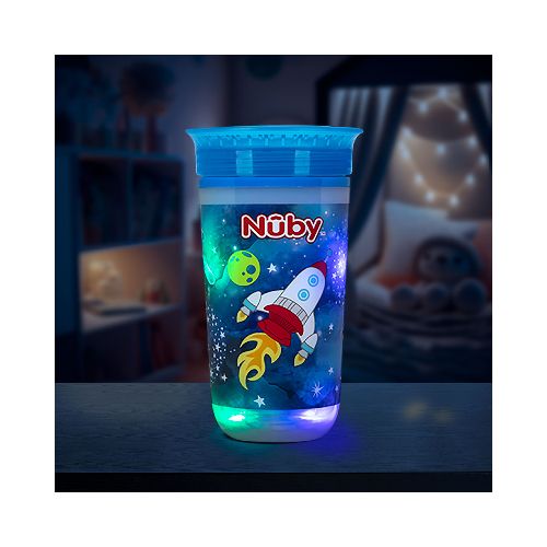 Vaso Entrenador Antiderrames Nuby 360° Luminoso color Azul rey 10oz.  