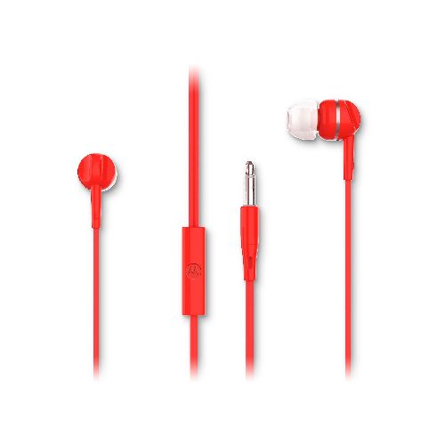 Audífonos Motorola Earbuds 105, Color Rojo  