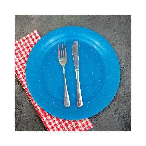 Plato Redondo de Plástico color Azul, 22 cm  