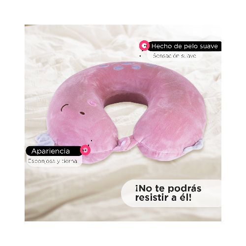 Almohada para Viaje con Diseño de Monstruo color Rosa  