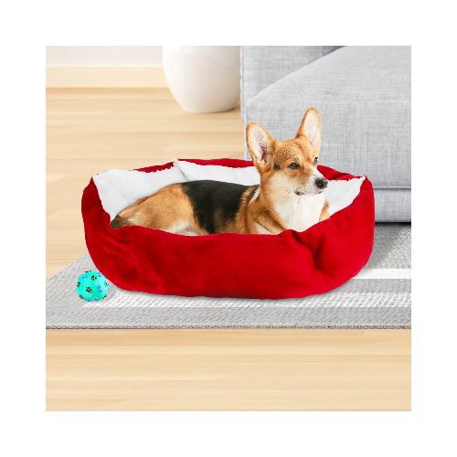 Cama con Diseño Hexagonal para Mascota, color Rojo  