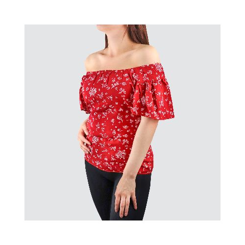 Blusa Tipo Campesina para Dama, color Rojo