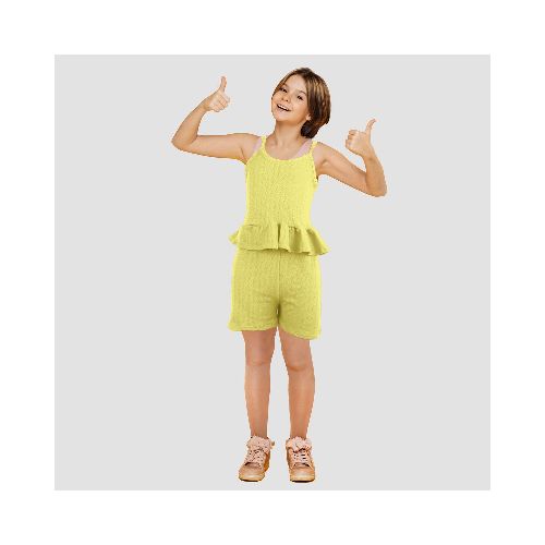 Conjunto de Blusa con Short para Niña, color Amarillo