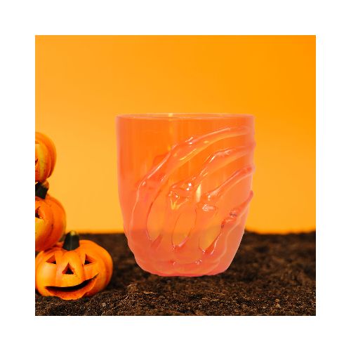 Vaso de Plástico color Naranja con Diseño de Agarre Fantasmal  