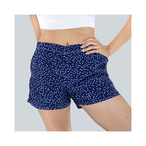 Short Casual para Dama con Diseño de Puntos Pequeños color Azul Marino