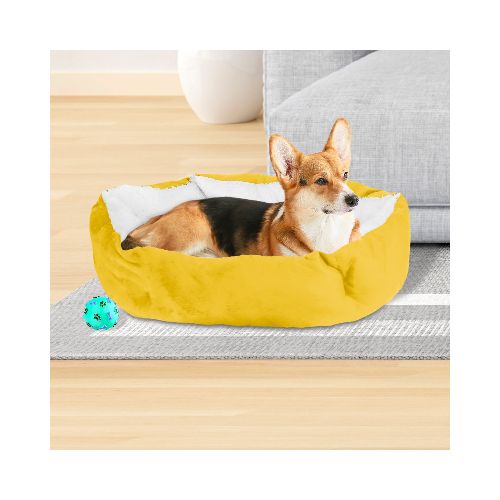 Cama con Diseño Hexagonal para Mascota, color Amarillo  