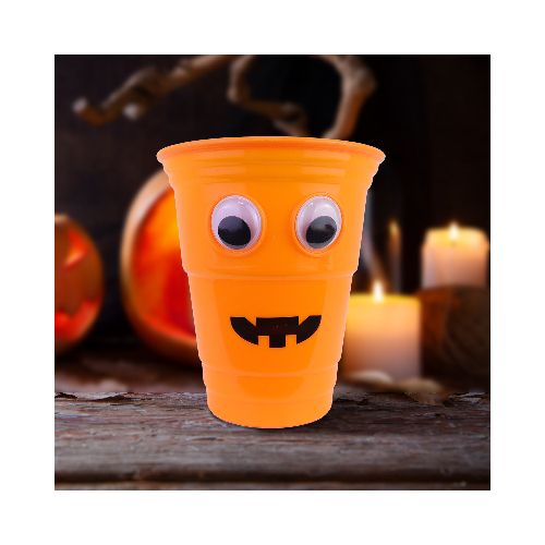 Vaso color Naranja con Diseño de Halloween  