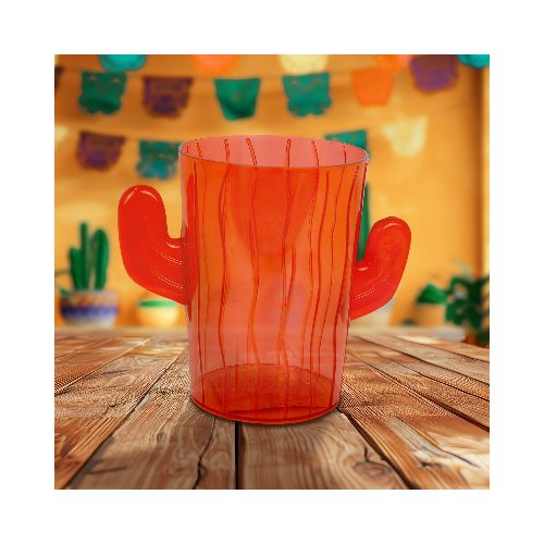 Vaso con Diseño de Cactus color Rojo para Fiestas Patrias  