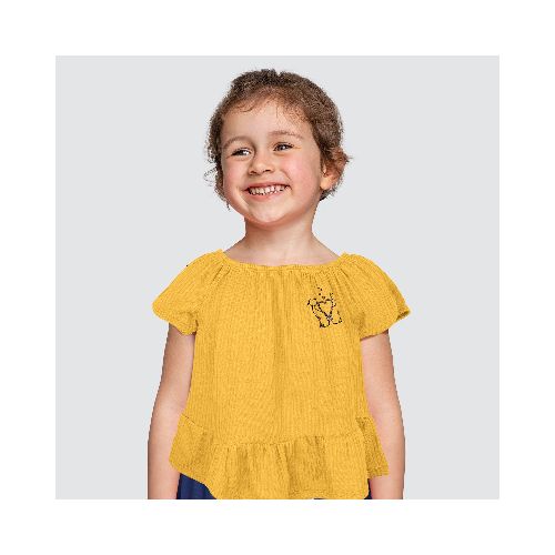 Blusa de Hombros Descubiertos para Niña, color Amarillo