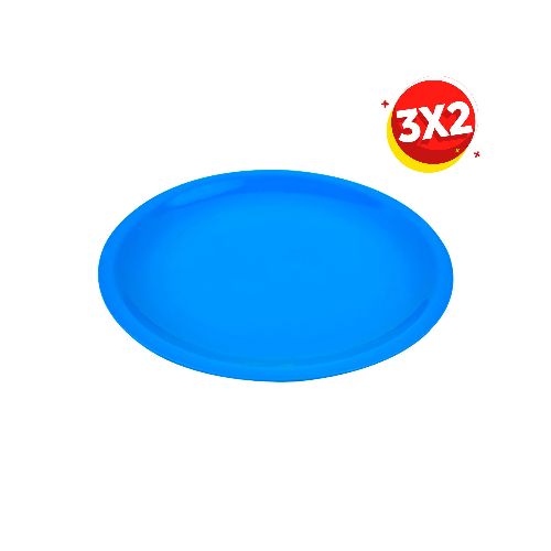 3X2 Plato Trinche Redondo 22cm color Azul  