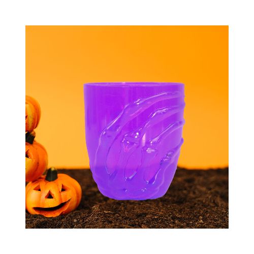 Vaso de Plástico color Morado con Diseño de Agarre Fantasmal  