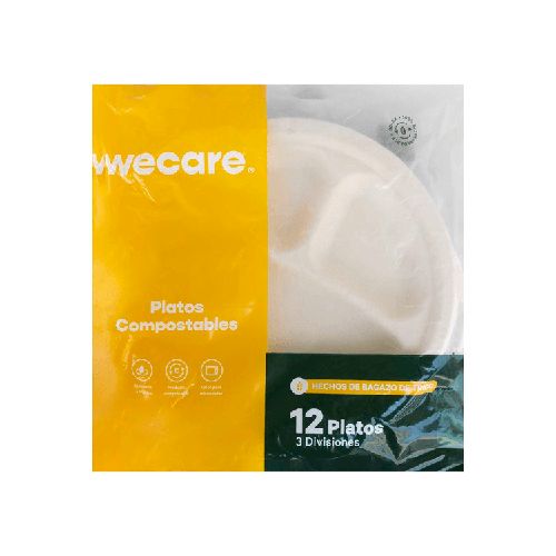 We Care Plato 3 Divisiones 12 pz - H-E-B México | Hacemos el súper por ti