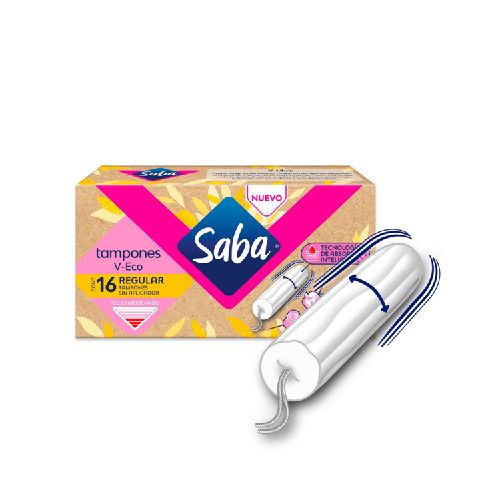 Saba Tampones V-Eco Sin Aplicador Moderado 16 Pz - H-E-B México | Hacemos el súper por ti