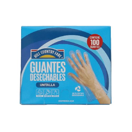 HCF Guantes Desechables Unitalla 100 pz - H-E-B México | Hacemos el súper por ti