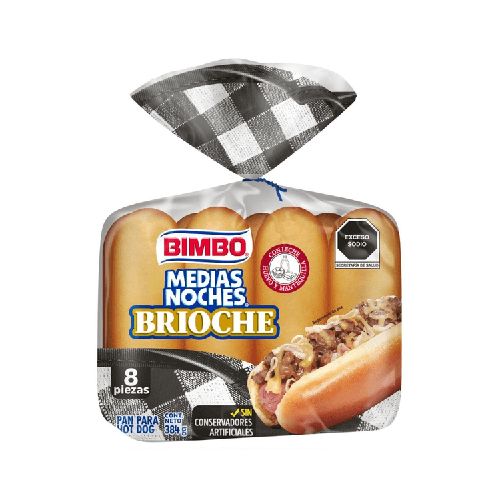 Bimbo Pan Para Hot Dog Medias Noches Brioche 384 G - H-E-B México | Hacemos el súper por ti