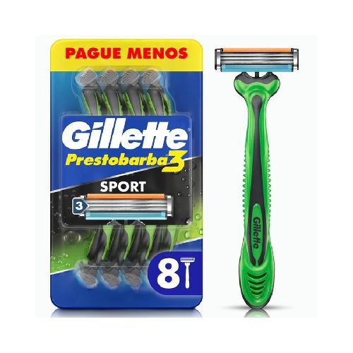 Rastrillo Gillette Prestobarba3 Sport con 8 pz - H-E-B México | Hacemos el súper por ti