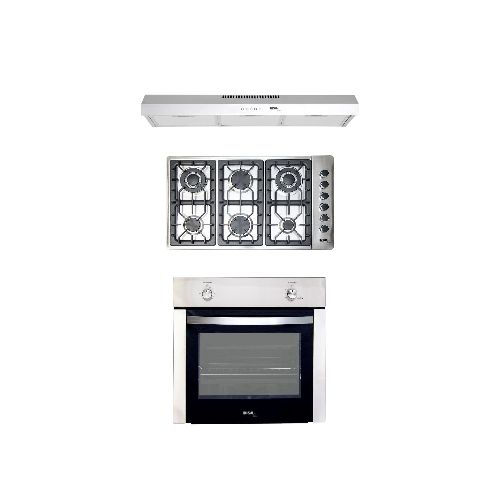 Combo DISA HOME Parrilla a Gas 6 Quemadores Acero Inox, Campana Extractora de Pared Acero Inox 80 cm y Horno a Gas - H-E-B México | Hacemos el súper por ti