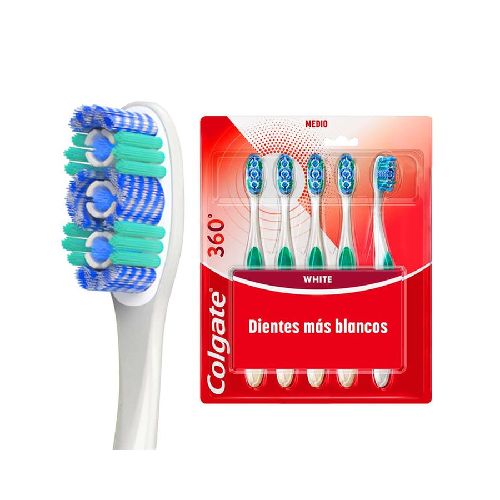 Colgate 360° Luminous White Cepillo de Dientes Advanced con 5 pz - H-E-B México | Hacemos el súper por ti