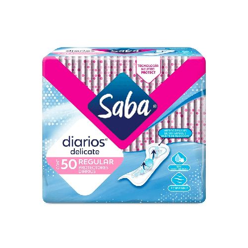 Saba Protectores Diarios Delicate Regular 50 Pz - H-E-B México | Hacemos el súper por ti