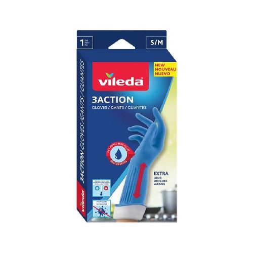 Vileda Guantes Multiusos 3action S/M 1 Pz - H-E-B México | Hacemos el súper por ti