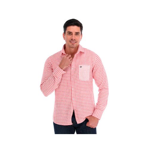 Camisa Casual Para Caballero Porto Blanco Rosa C-2182 - La Marina va con tu estilo